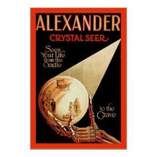 Alexander, Crystal Seer ~ Vintage Magician Poster
