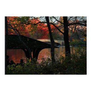 Central Park Conversation Across Bow Bridge Print