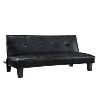 HomeSullivan Dark Brown Faux Leather Tufted Mini Sofa Bed Lounger 40922F310W(3A)