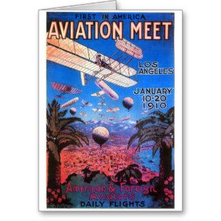 Vintage Aviation Poster Greeting Cards
