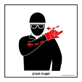 Stop Pump Label CRANE 488 Crane Hand Signals  Business And Store Signs 
