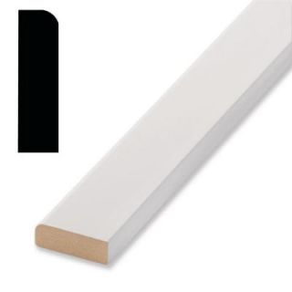 Kelleher 7/16 in. x 1 1/4 in. x 8 ft. MDF Pre Finished White Jamb Stop Moulding FE433A