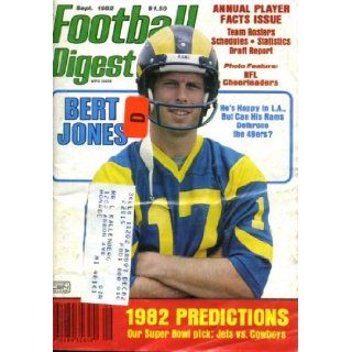 Football Digest September 1982 Bert Jones/Los Angeles Rams on Cover, 1982 Predictions, Super Bowl Pick Jets vs Cowboys Pro Football Digest Books