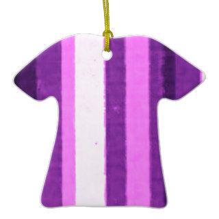 Retro Grunge Plum Purple Stripe Ornament