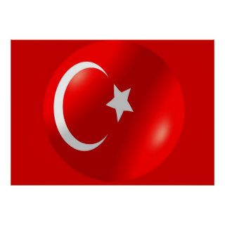 Turkish Flag With Bubble Print