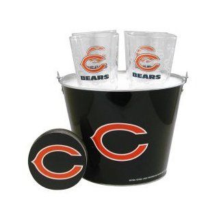 Chicago Bears Pint and Beer Bucket Set  Chicago Bears Gift Set  Beer Glasses  