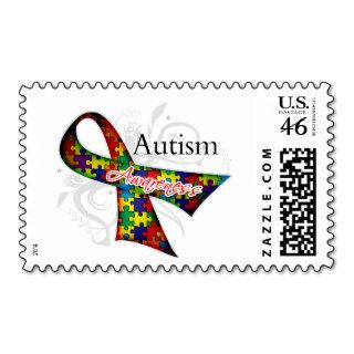 Scroll Ribbon   Autism Awareness Postage Stamps