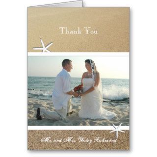 Sandy Beach Photo Wedding Thank You Card
