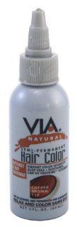 Via Natural Semi Perm 2 oz. Color # 110 Copper Brown  Hair Color Refreshers  Beauty