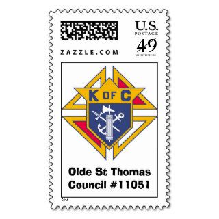 Color K of C logo, Olde St ThomasCouncil #11051 Postage Stamps