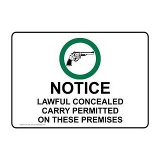 Concealed Carry Permitted Sign NHE 16349 Alcohol / Drugs / Weapons  Business And Store Signs 