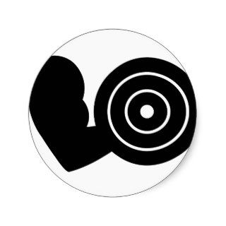 bodybuilding icon round sticker