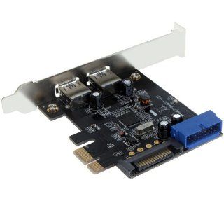 USB 3.0 PCI E PCI Express SuperSpeed 2 Port 19 pin USB3.0 15 pin SATA Connector Low Profile Computers & Accessories