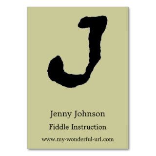 Artistic Letter "J" Hand Lettered Style Initial Business Card
