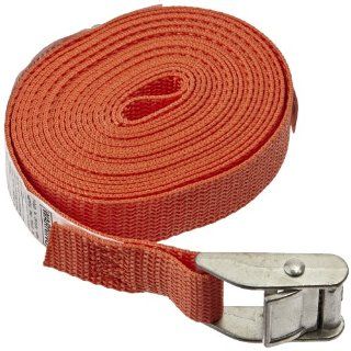 Rack Strap CS1 O12NH Polyester Webbing Cinch Strap with Zinc Diecast Rust Proof Buckle, 350 lbs Capacity, 12' Length x 1" Width, Orange Securing Straps