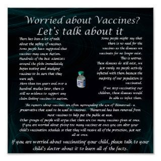 Vaccine concern poster for clinics