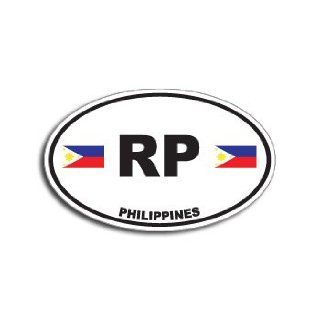 RP PHILIPPINES Country Auto Oval Flag   Window Bumper Sticker Automotive