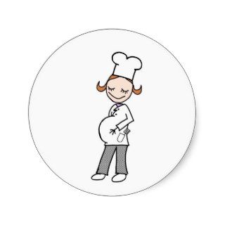 Chef Mom To Be, white Round Sticker