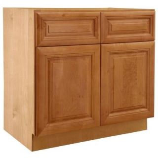 Home Decorators Collection Assembled 36x34.5x24 in. Sink Base Cabinet with False Drawer Front in Laguna Cinnamon SB36 LCN