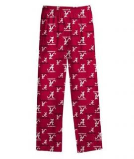 NCAA Alabama Crimson Tide Youth Crimson Team Logo Flannel Pajama Pants (Small) Clothing