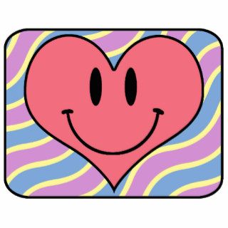 Cute Cartoon Smiling Valentine's Day Retro Heart Cut Out