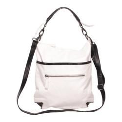 Women's Latico Jackie Bucket Tote 8587 Metallic/White/Black Leather Latico Leather Bags