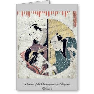 Act seven of the Chushingura by Kitagawa, Utamaro Greeting Card