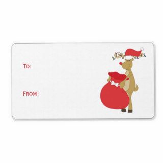 Christmas Reindeer Gift Tag Labels Shipping Labels