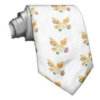 Easter bunny face outline neck tie