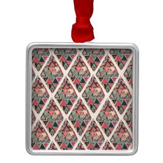 Boho Chic Abstract Triangle Diamond Shape Sketch Christmas Ornament