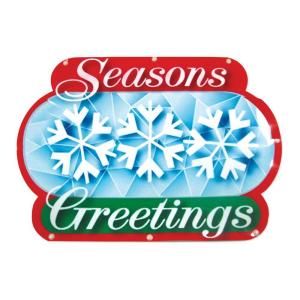 Brite Star Battery Operated 16 in. Seasons Greetings LED Light Show Sign 48 212 00
