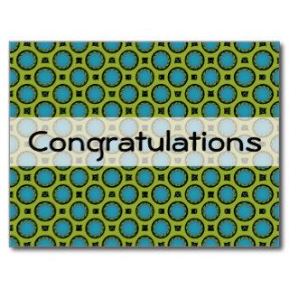 Congratulations Turquoise Green Postcards