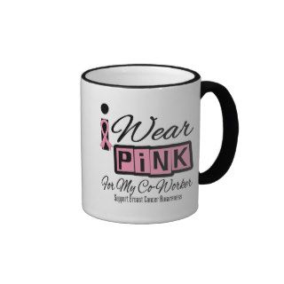 I Wear Pink Breast Cancer Co Worker (Retro) Mug