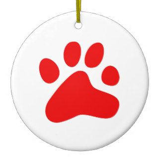 Red Dog Paw Christmas Ornament