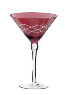 Global Amici Z7CHN326S4R Diamond Red Martini Glass, 6 Ounce, Set of 4 Kitchen & Dining