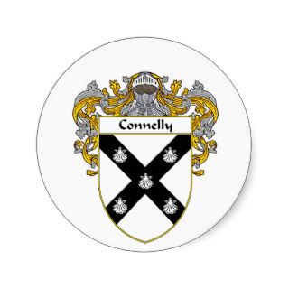 Connelly Coat of Arms (Mantled) Round Stickers