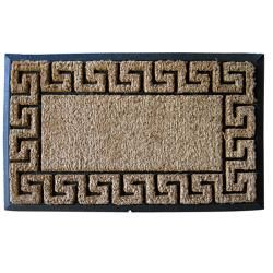 Greek Key Recycled Rubber & Coir Doormat Imports Unlimited Door Mats