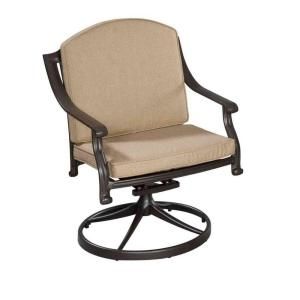 Home Styles Covington Patio Swivel Dining Chair with Antique Gold Cushion 5564 53C