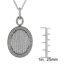 Miadora 18k White Gold 1 1/4ct TDW Diamond and Black Rhodium plated Necklace (G H, SI2) Miadora One of a Kind Necklaces
