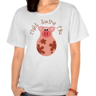 Funny Pig Fight Swine Flu H1N1 T Shirts