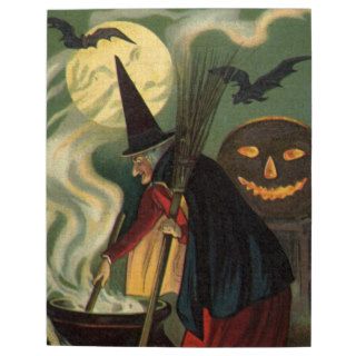 Vintage Halloween Witch Stirring Magic Cauldron Puzzles