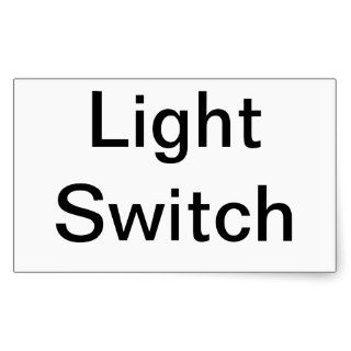 Light Switch Sign Rectangle Stickers