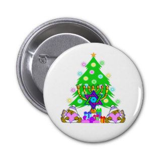 Merry Christmas and Happy Hanukkah Button