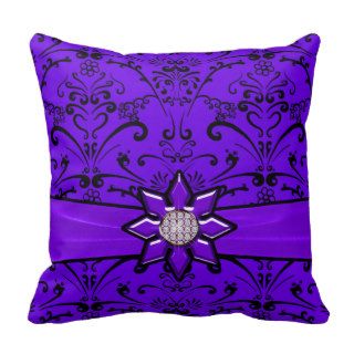 Purple & Black Baroque Ribbon & Star Pillows