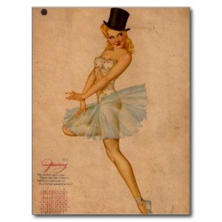 Vintage Retro Alberto Vargas Pin Up Girl Post Card