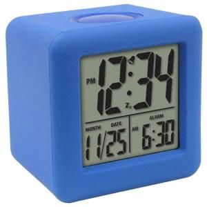 La Crosse Technology 3 1/4 in. x 3 1/4 in. Soft Blue Cube LCD Digital Alarm Clock 70905