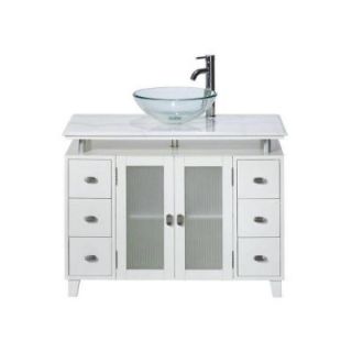 Home Decorators Collection Moderna 42 in. W x 21 in. D Wide Bath Vanity in White with Marble Vanity Top in White 1140600410