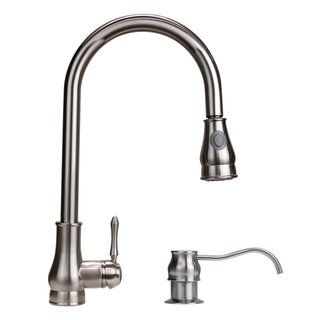 Dyconn Brushed Nickel 18 inch Lever Handle Faucet Dyconn Faucet Kitchen Faucets