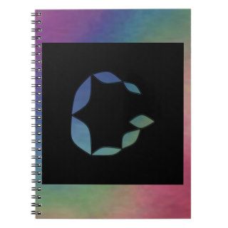 Abstract Stencil G Monogrammed Spiral Notebook