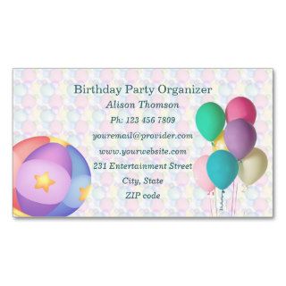 Balloons Birthday Party Organizer Business Card